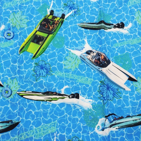 DIXXON Flannel Co Eliminator Boats Party Shirt Mens Small Blue‎ Button Up Cruise - Picture 8 of 13